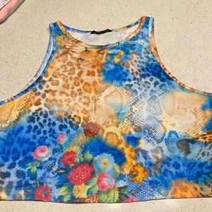 Spring/ Summer Two Piece Set with Leopard Print and Florals